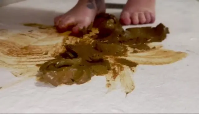 Stepping and rubbing my shit on the floor